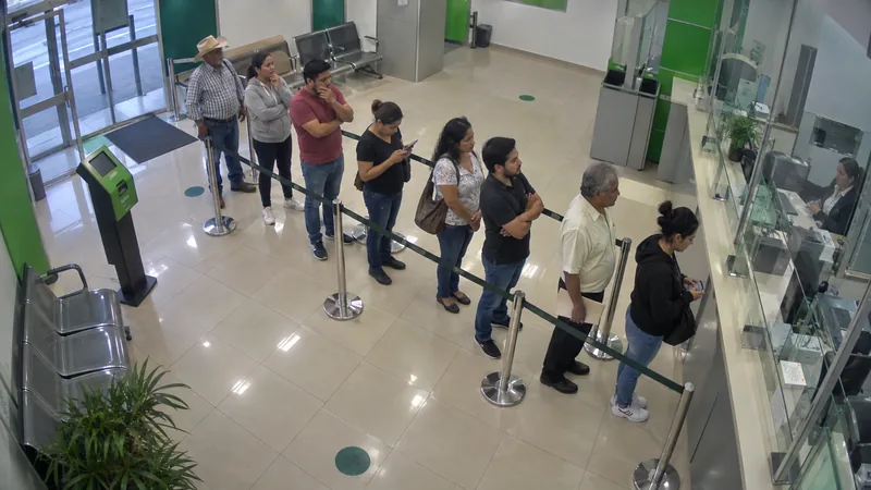 Fila de ventanillas
