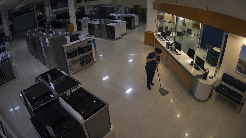 Tienda por la noche